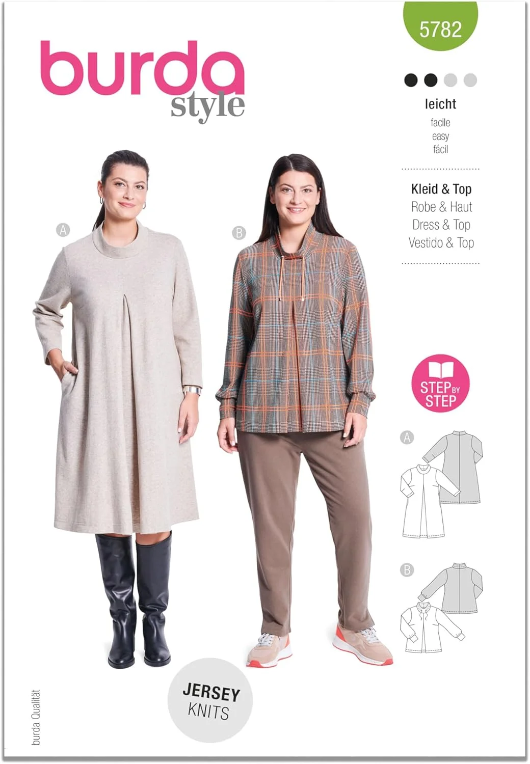 الگوی خیاطی بوردا استایل B5782: لباس و تونیک زنانه