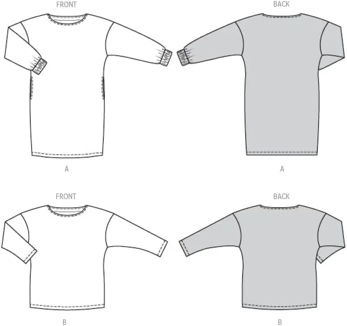 الگوی خیاطی بوردا استایل B5796، لباس و تاپ زنانه