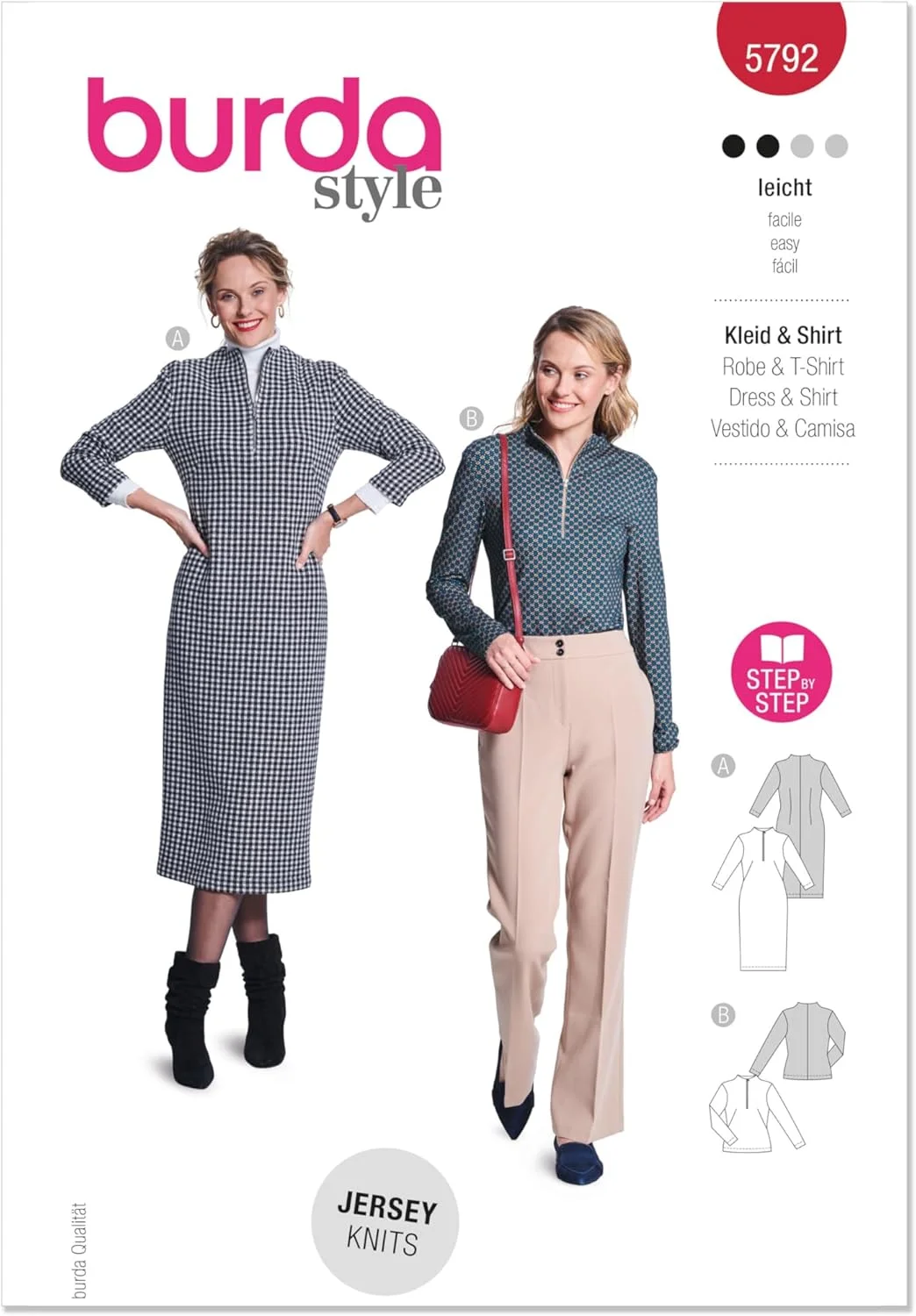 الگوی خیاطی بوردا استایل B5792، لباس و تاپ زنانه