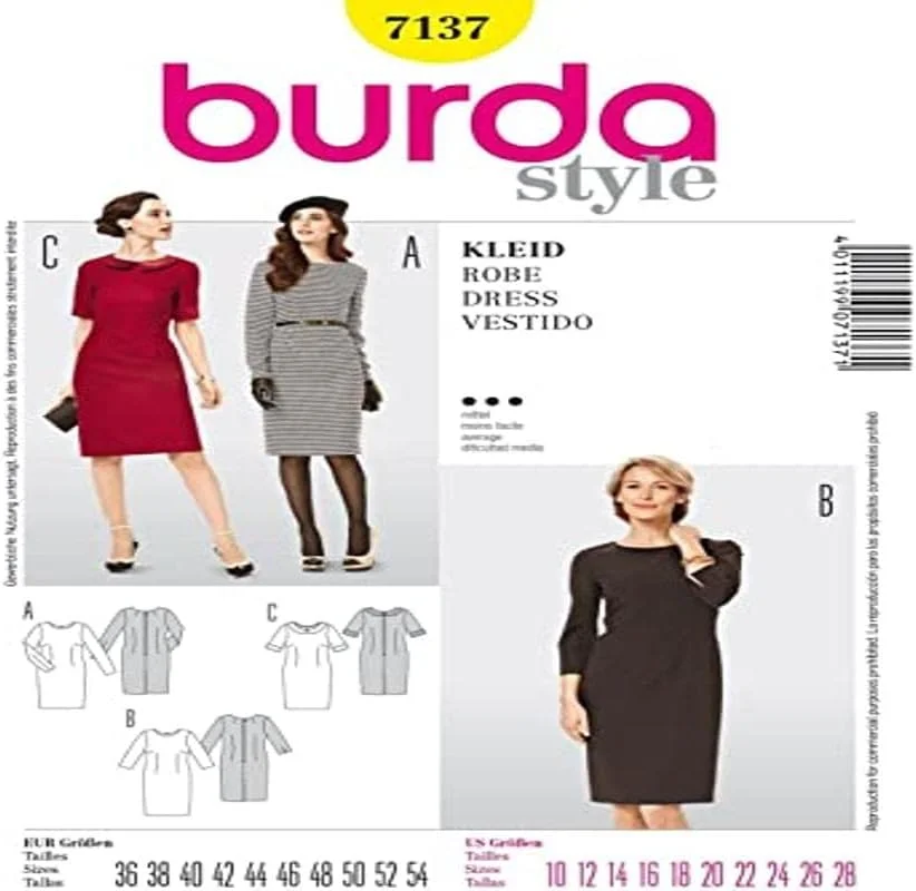 الگوی خیاطی بوردا استایل مدل 7137 - لباس زنانه