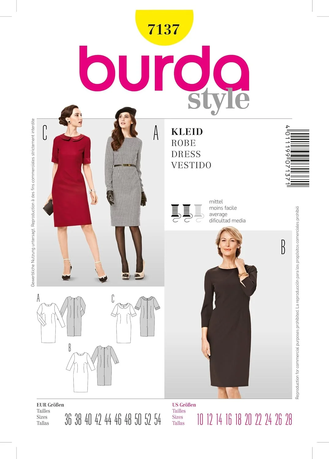 الگوی خیاطی بوردا استایل مدل 7137 - لباس زنانه