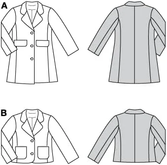 الگوی خیاطی کت و ژاکت دخترانه Burda Kids با یقه بلیزر، سایزهای 110-140 سانتی متر