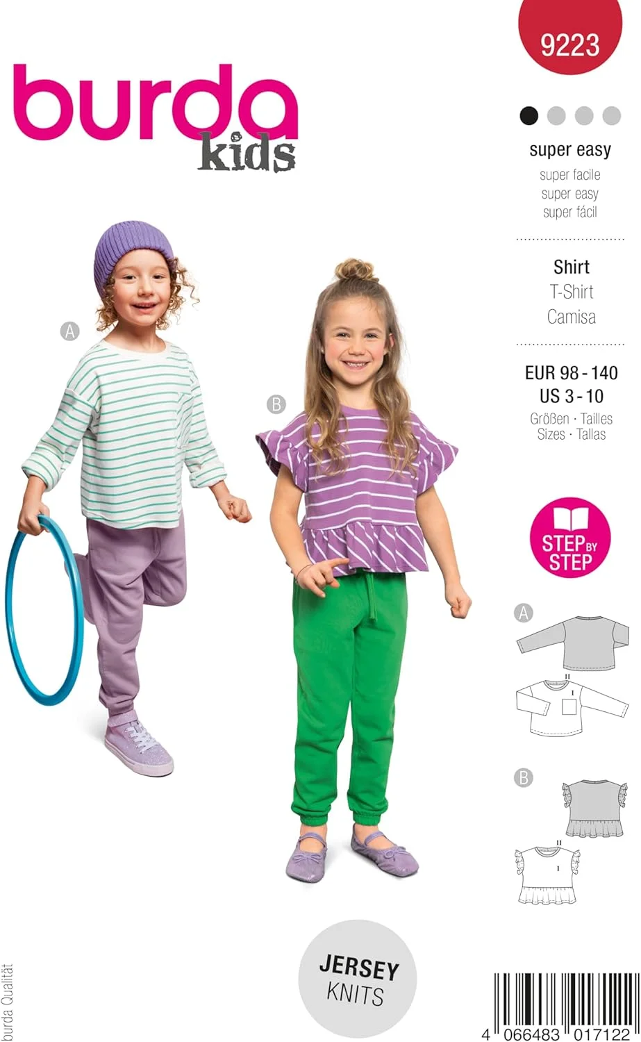 الگوی خیاطی بچه گانه پیراهن بچگانه Burda Kids در دو طرح سایزهای 98-140