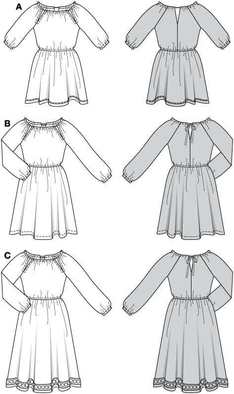 الگوی خیاطی آسان زنانه BurdaStyle، لباس آستین بلند، سایزهای 36-48