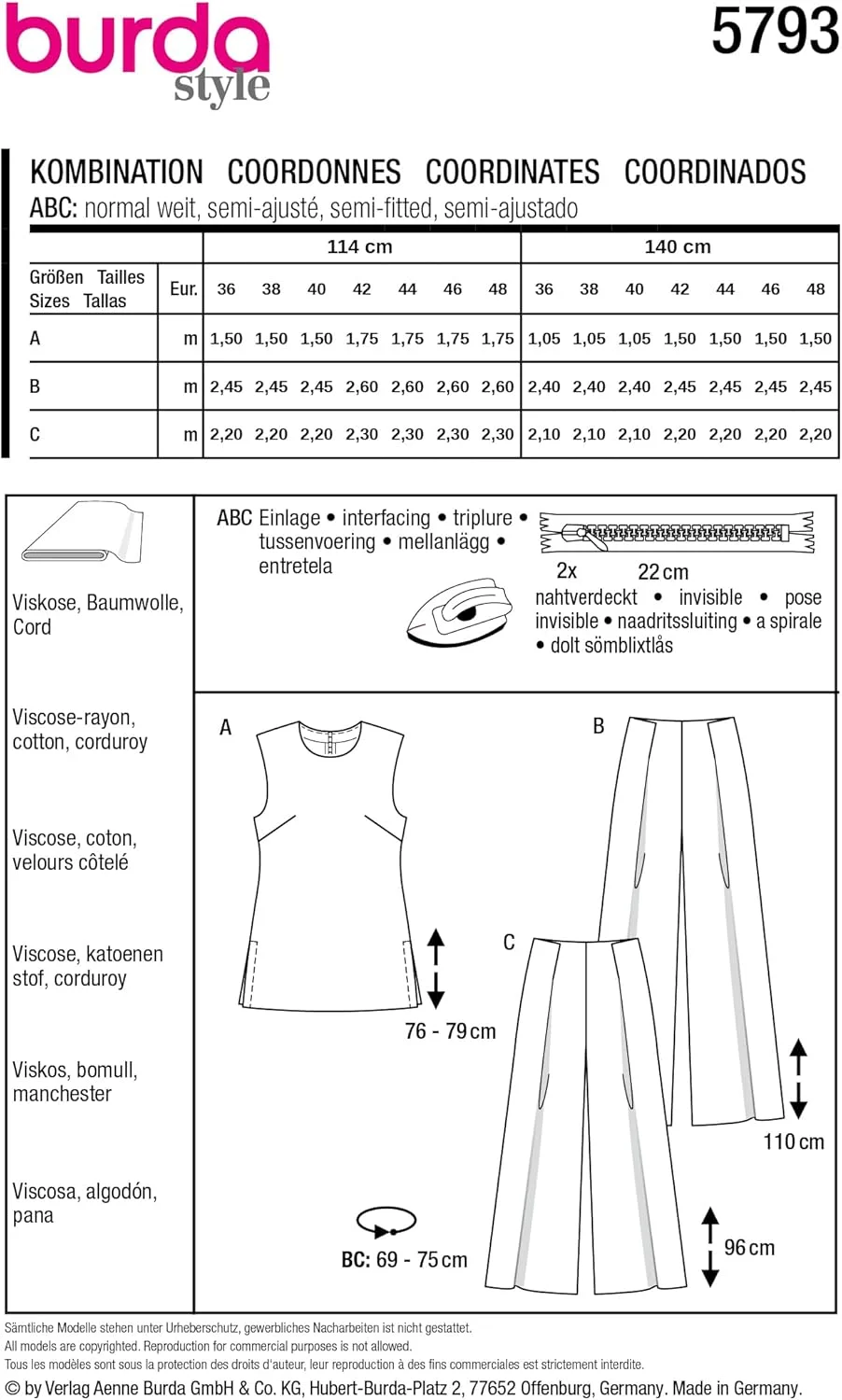الگوی خیاطی زنانه بوردای استایل، ترکیب تونیک و شلوار، سایزهای 8-20