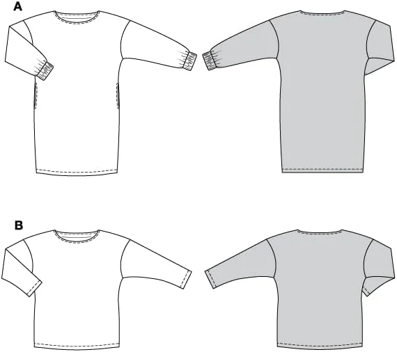 الگوی خیاطی زنانه Burdastyle Burda Style، لباس و پیراهن آستین بلند، سایز 16-28