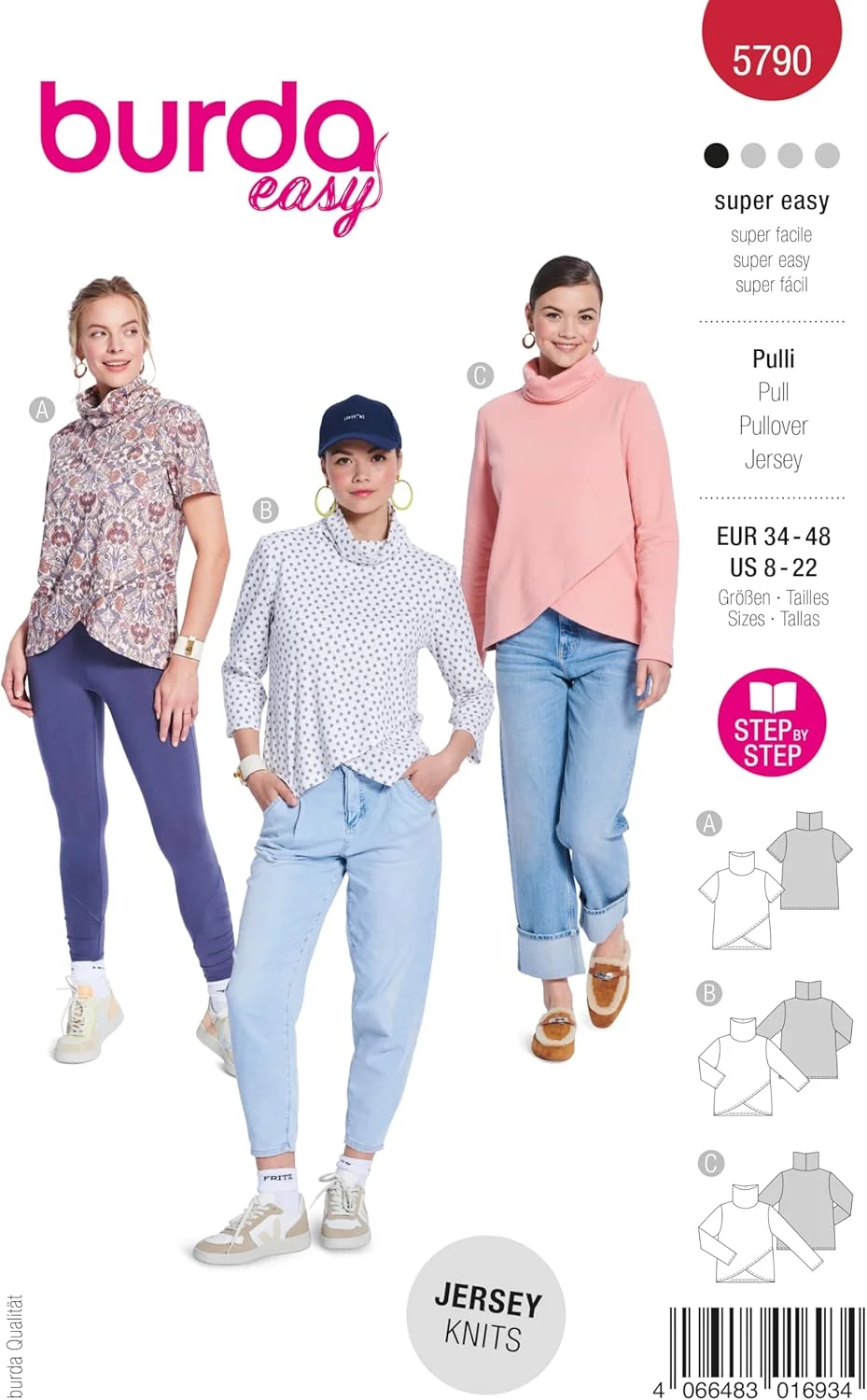 الگوی خیاطی آسان زنانه BurdaStyle، ژاکت با 3 قد آستین، سایزهای 36-48