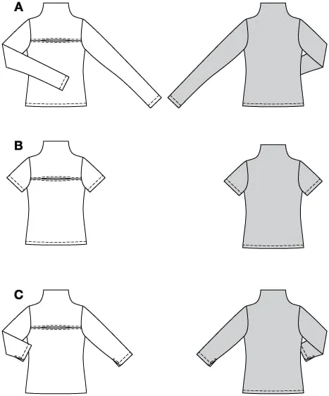الگوی خیاطی آسان زنانه Burdastyle Burda - پیراهن با 3 قد آستین - سایزهای 36 تا 48