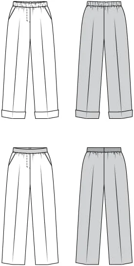 الگوی خیاطی زنانه Burdastyle Burda Style، شلوار زنانه با پاچه گشاد، سایزهای 36 تا 46