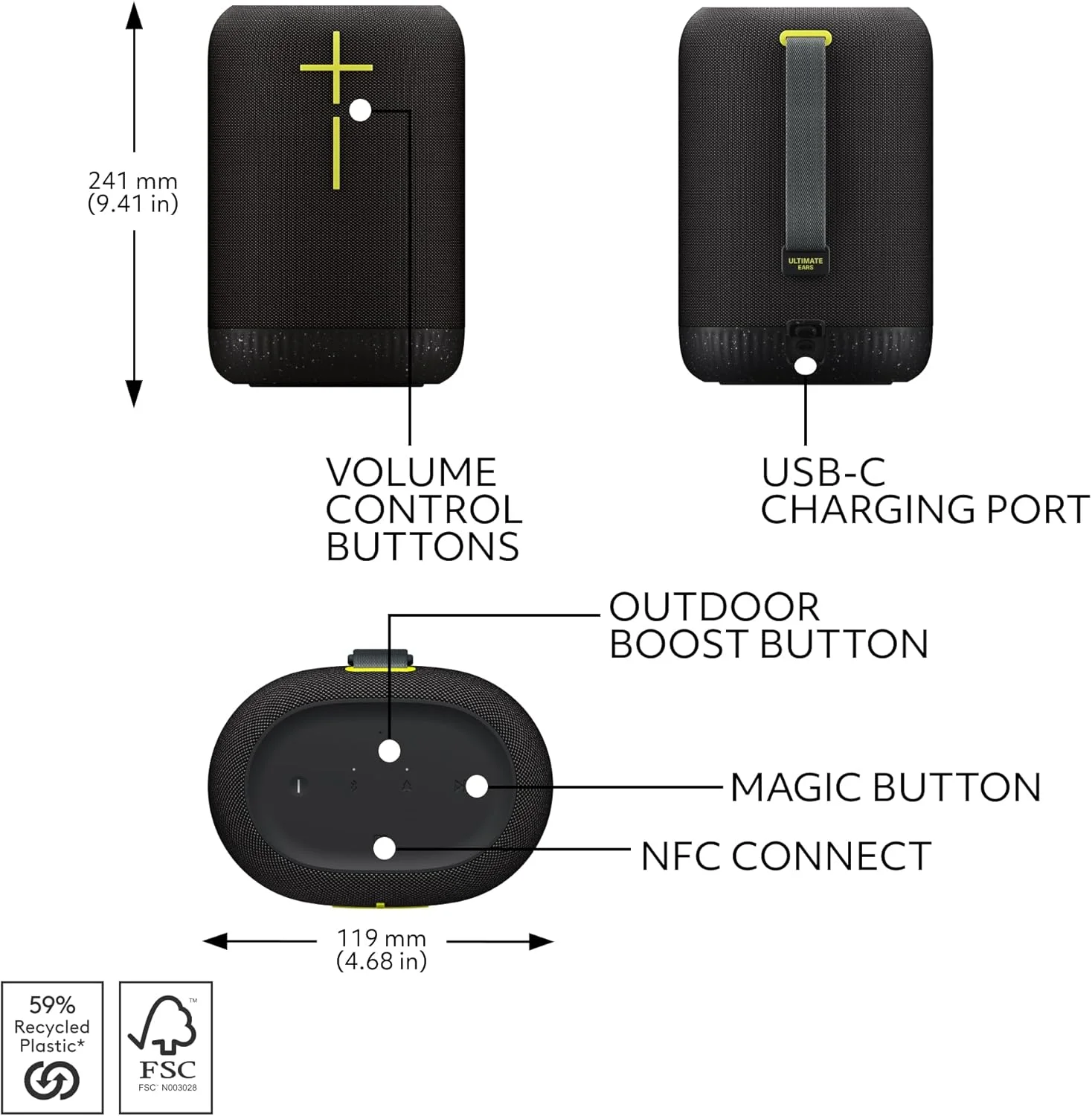 اسپیکر بلوتوثی بیسیم قابل حمل Ultimate Ears EPICBOOM، باس قوی و صدای فراگیر 360 درجه، EQ تطبیقی، ضد آب IP67، شناور، باتری 17 ساعته، برد 180 فوت، USB C - مشکی ذغالی اسپیکر بلوتوثی بیسیم قابل حمل Ultimate Ears EPICBOOM، باس قوی و صدای فراگیر 360 درجه، EQ تطبیقی، ضد آب IP67، شناور، باتری 17 ساعته، برد 180 فوت، USB C - مشکی ذغالی