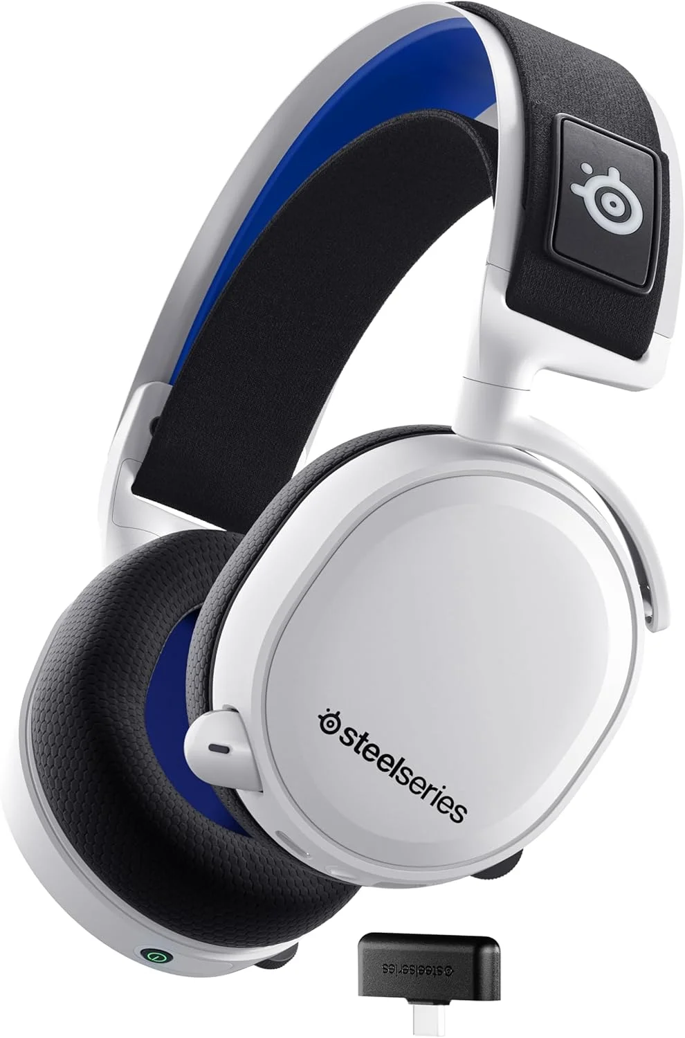 هدست گیمینگ وایرلس SteelSeries Arctis 7P+ مخصوص PS5 - 2.4 گیگاهرتز بدون افت کیفیت - صدای سه بعدی PlayStation Tempest - عمر باتری 30 ساعته - شارژ سریع USB-C - سازگار با PS4، PC، Switch و Android - سفید