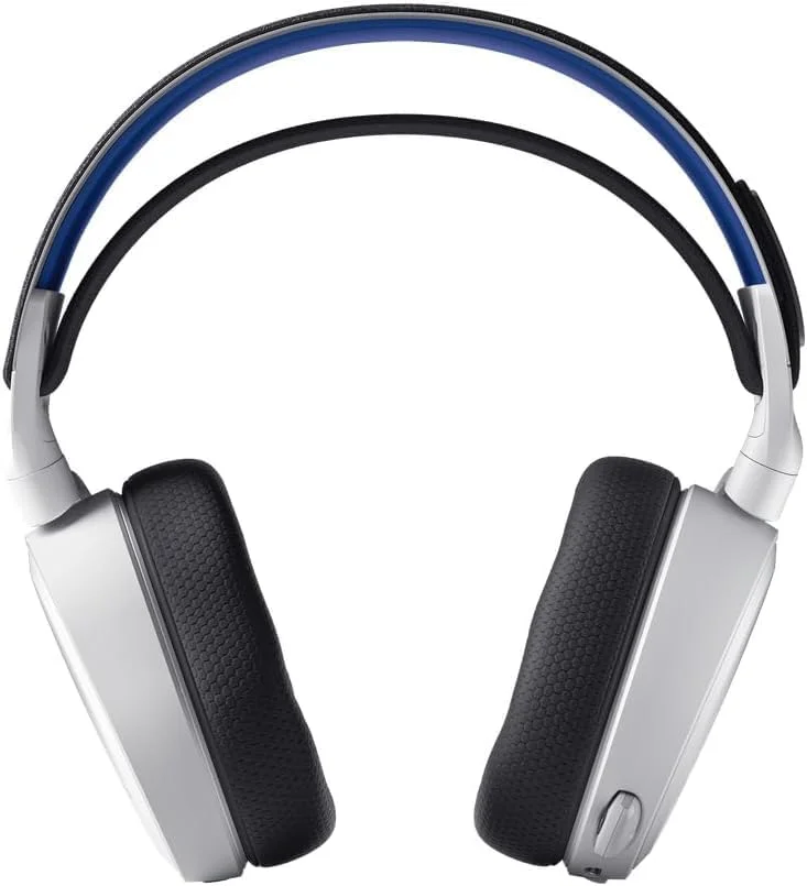 هدست گیمینگ وایرلس SteelSeries Arctis 7P+ مخصوص PS5 - 2.4 گیگاهرتز بدون افت کیفیت - صدای سه بعدی PlayStation Tempest - عمر باتری 30 ساعته - شارژ سریع USB-C - سازگار با PS4، PC، Switch و Android - سفید