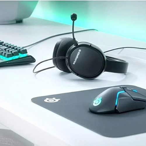 هدست گیمینگ سیمی SteelSeries Arctis 1 – میکروفون ClearCast جداشدنی – هدبند سبک وزن تقویت شده با فولاد – برای PC، PS5، PS4، Xbox Series X|S، Xbox One، Nintendo Switch، موبایل – مشکی