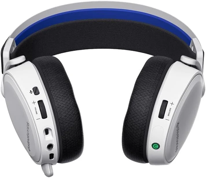 هدست گیمینگ وایرلس SteelSeries Arctis 7P+ مخصوص PS5 - 2.4 گیگاهرتز بدون افت کیفیت - صدای سه بعدی PlayStation Tempest - عمر باتری 30 ساعته - شارژ سریع USB-C - سازگار با PS4، PC، Switch و Android - سفید