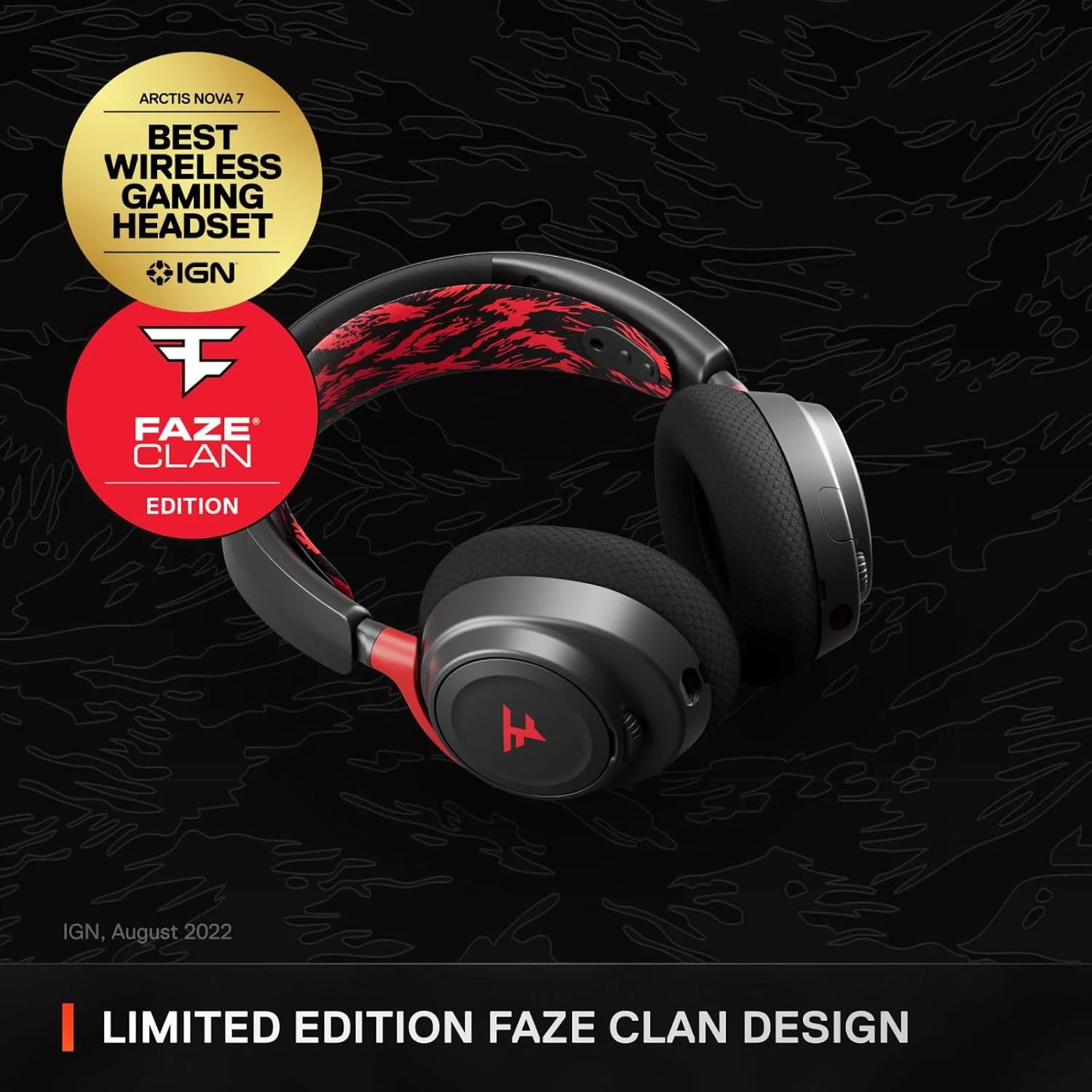 هدست گیمینگ بی‌سیم چند پلتفرمی SteelSeries Arctis Nova 7 FaZe Clan Edition - نسخه محدود - بی‌سیم دوگانه 2.4 گیگاهرتز و بلوتوث، باتری با شارژ سریع 38 ساعته - PC، PS، Mac، موبایل، سوییچ