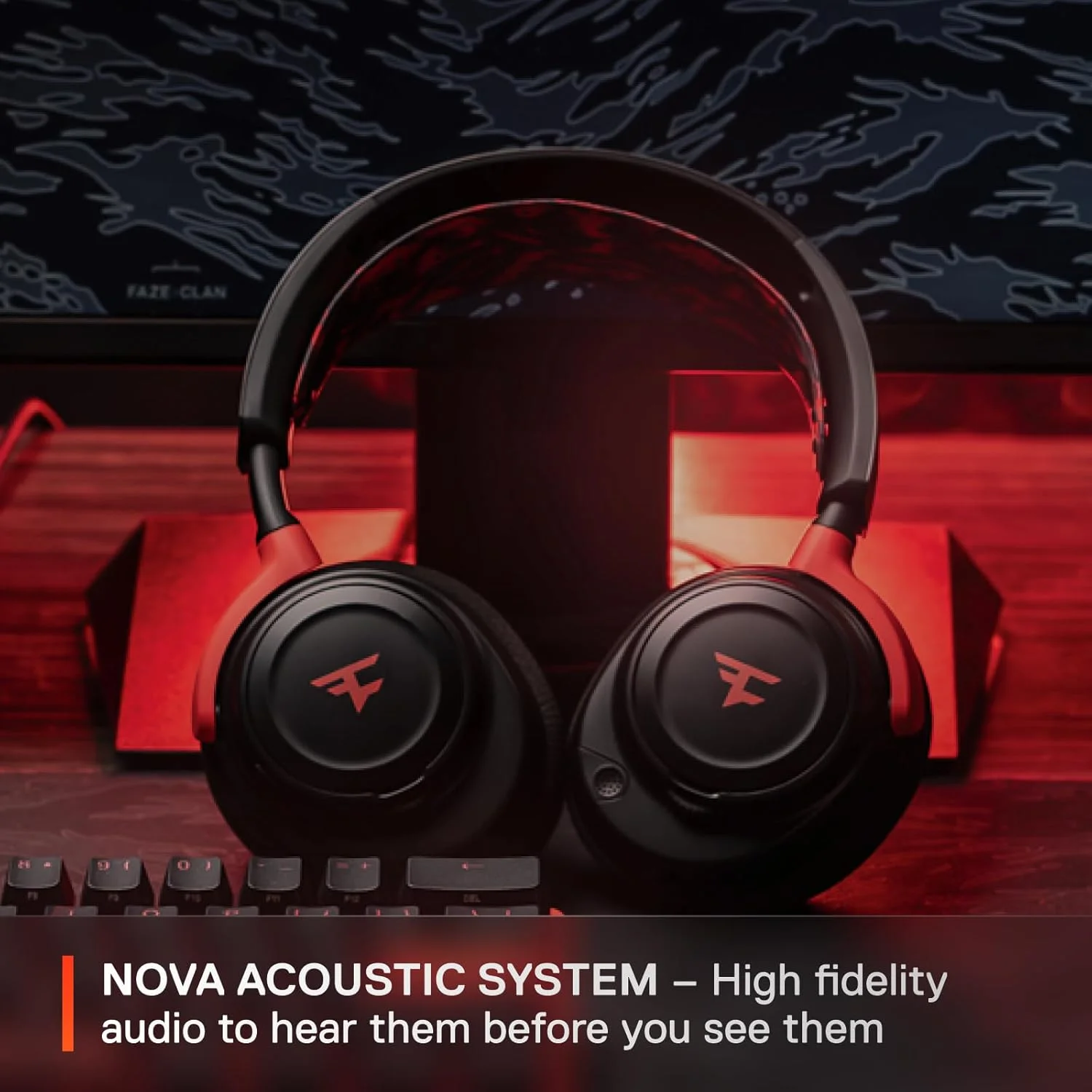 هدست گیمینگ بی‌سیم چند پلتفرمی SteelSeries Arctis Nova 7 FaZe Clan Edition - نسخه محدود - بی‌سیم دوگانه 2.4 گیگاهرتز و بلوتوث، باتری با شارژ سریع 38 ساعته - PC، PS، Mac، موبایل، سوییچ