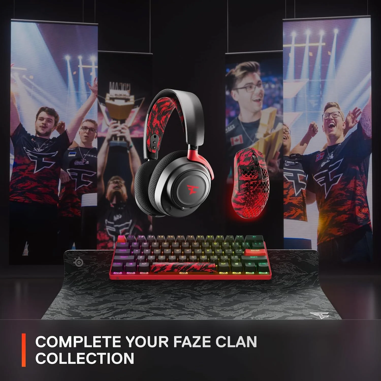 هدست گیمینگ بی‌سیم چند پلتفرمی SteelSeries Arctis Nova 7 FaZe Clan Edition - نسخه محدود - بی‌سیم دوگانه 2.4 گیگاهرتز و بلوتوث، باتری با شارژ سریع 38 ساعته - PC، PS، Mac، موبایل، سوییچ