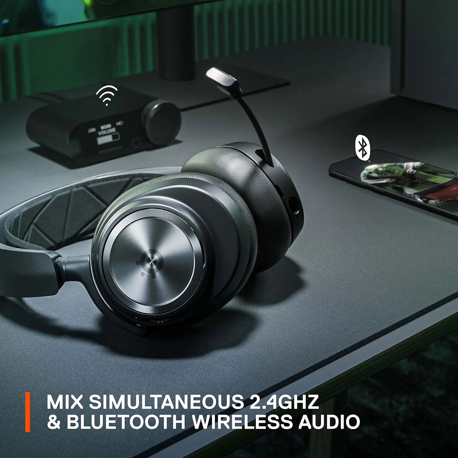 هدست گیمینگ SteelSeries Arctis Nova Pro Wireless Xbox Series X/S - درایورهای مغناطیسی نئودیمیوم - حذف نویز فعال - سیستم قدرت بی نهایت - میکروفون ClearCast Gen 2 - سازگار با PS5، Switch، PC