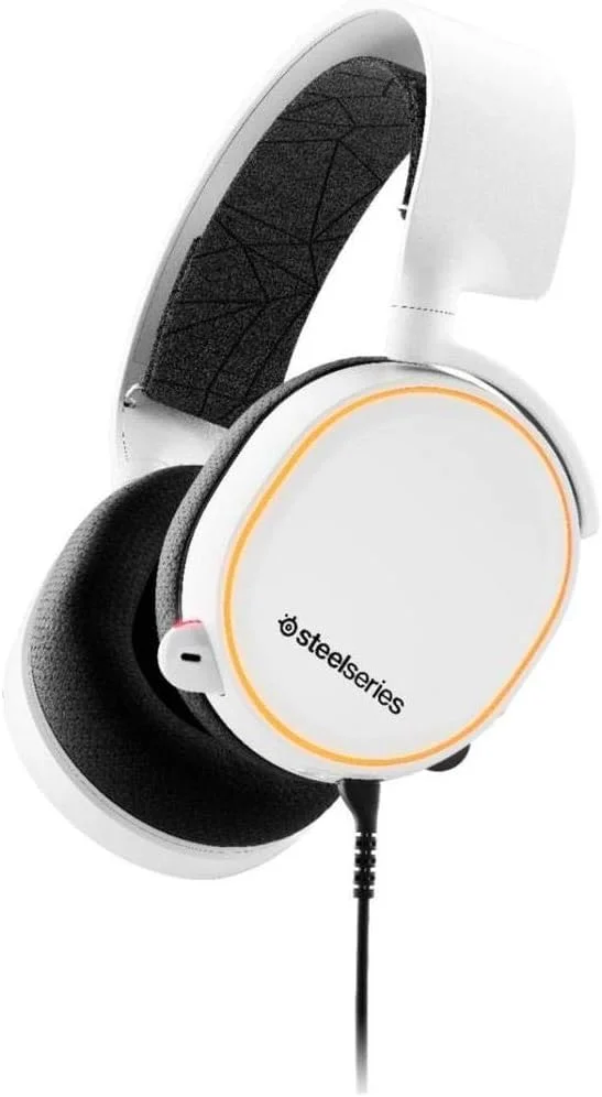 هدست گیمینگ SteelSeries Arctis 5 با نورپردازی RGB و صدای فراگیر DTS Headphone: X v2.0 - مناسب برای PC و PS5/PS4 - سفید