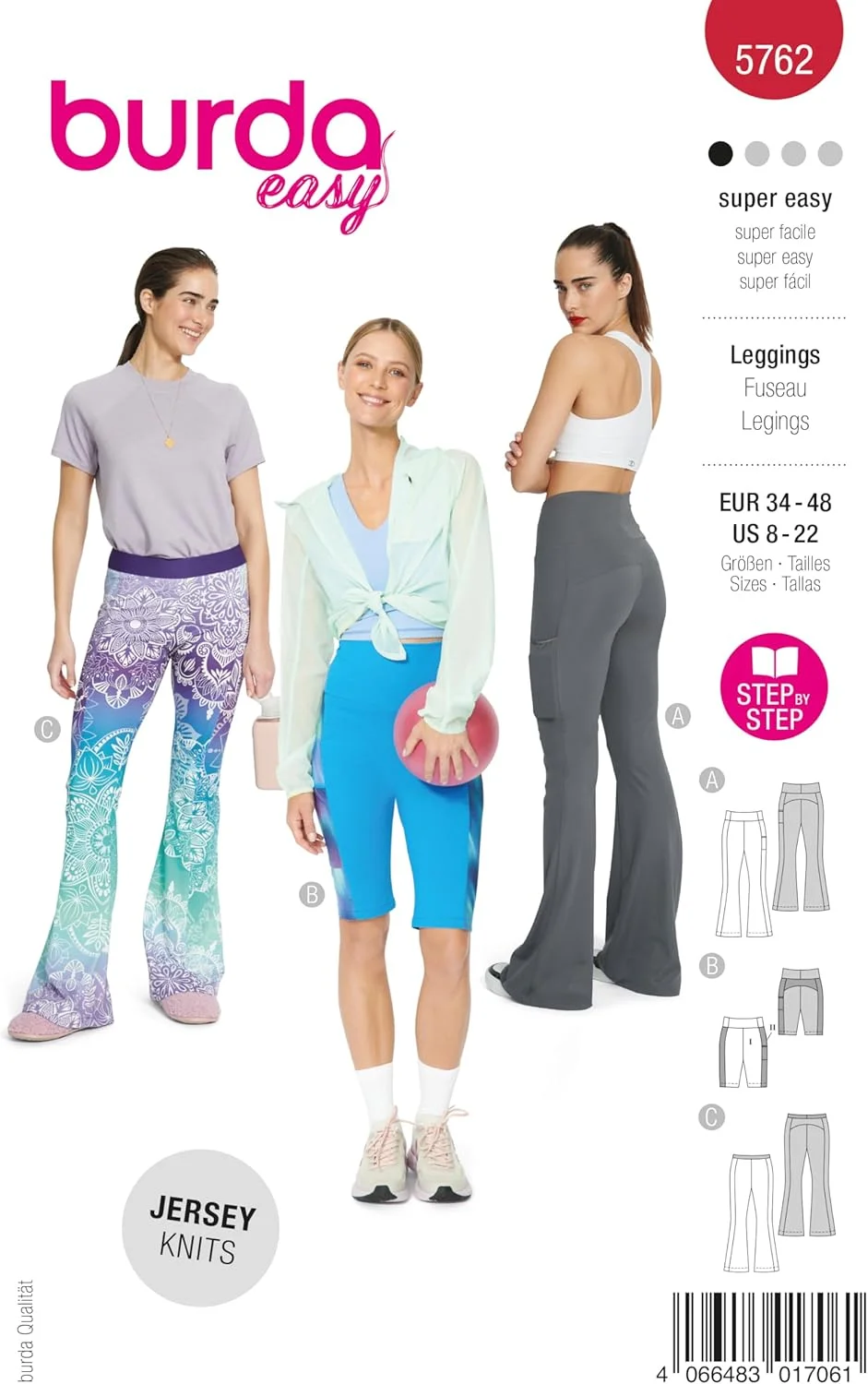 الگوی خیاطی زنانه بردا استایل، لگینگ و شورت دوچرخه سواری، سایزهای 36 تا 48