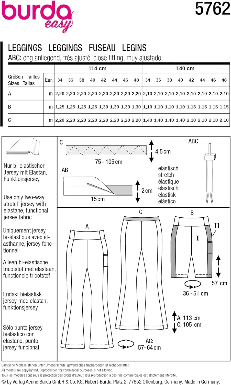الگوی خیاطی زنانه بردا استایل، لگینگ و شورت دوچرخه سواری، سایزهای 36 تا 48