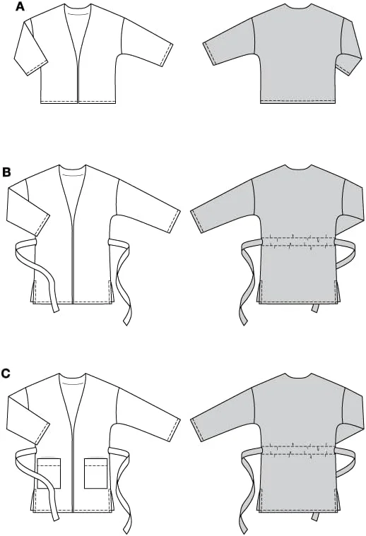 الگوی خیاطی آسان بوردا استایل برای کت کیمونو و پالتو زنانه سایز 36 تا 48