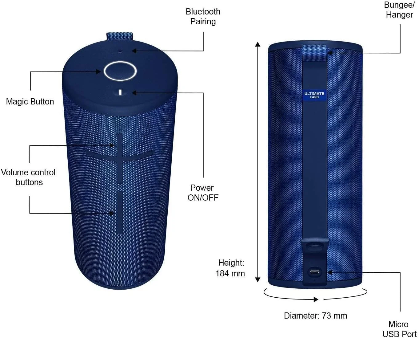 اسپیکر بلوتوثی بیسیم قابل حمل Ultimate Ears Megaboom 3 (ضد آب) جین اسپیکر بلوتوثی بیسیم قابل حمل Ultimate Ears Megaboom 3 (ضد آب) جین