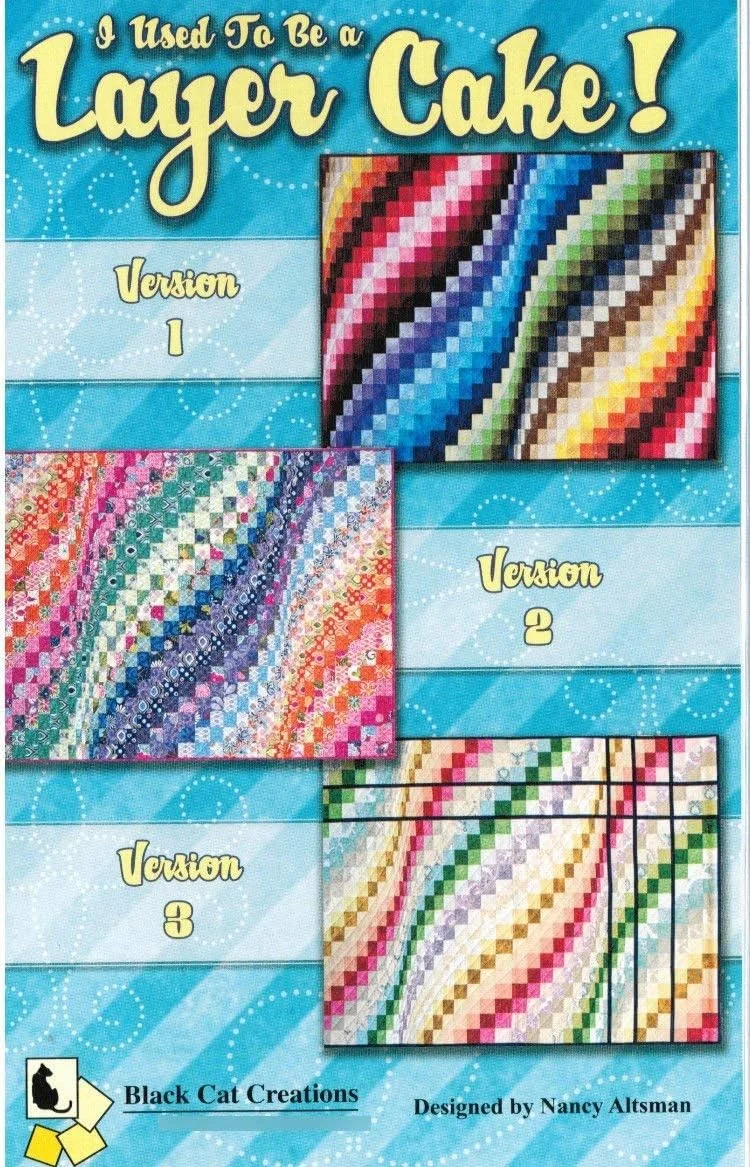 الگوی لحاف کیک لایه ای Black Cat Creations I Used to Be A Layer Cake Bargello، 3 نسخه، مناسب برای کیک لایه ای 10 اینچی و رول ژله ای نوارهای 2.5 اینچی