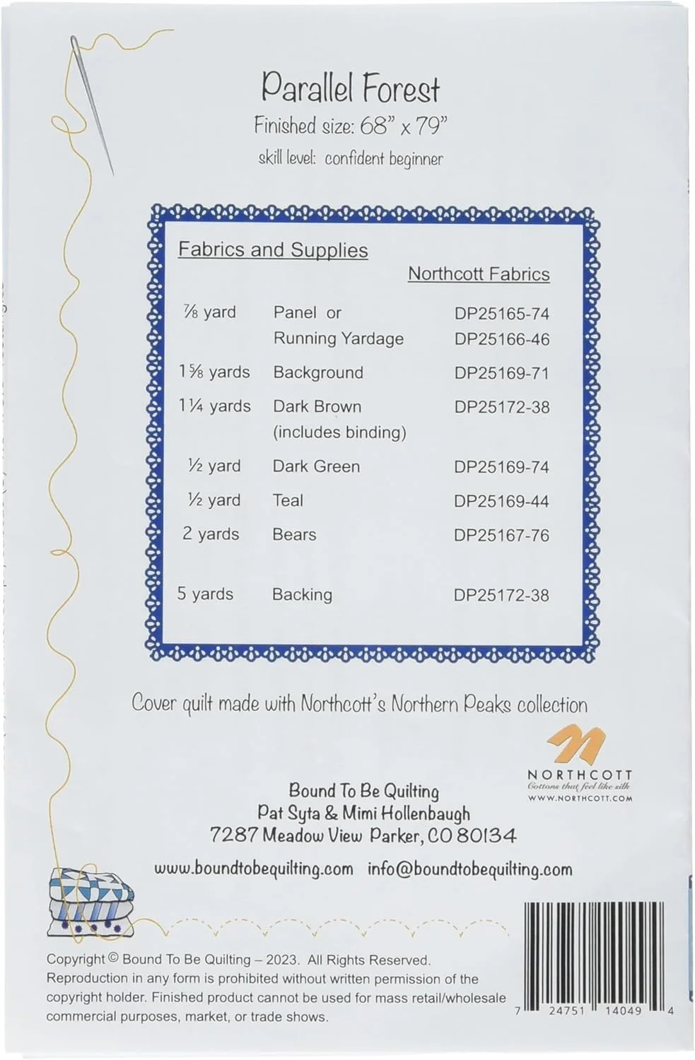 الگوی جنگل موازی Bound To Be Quilting, LLC، چند رنگ