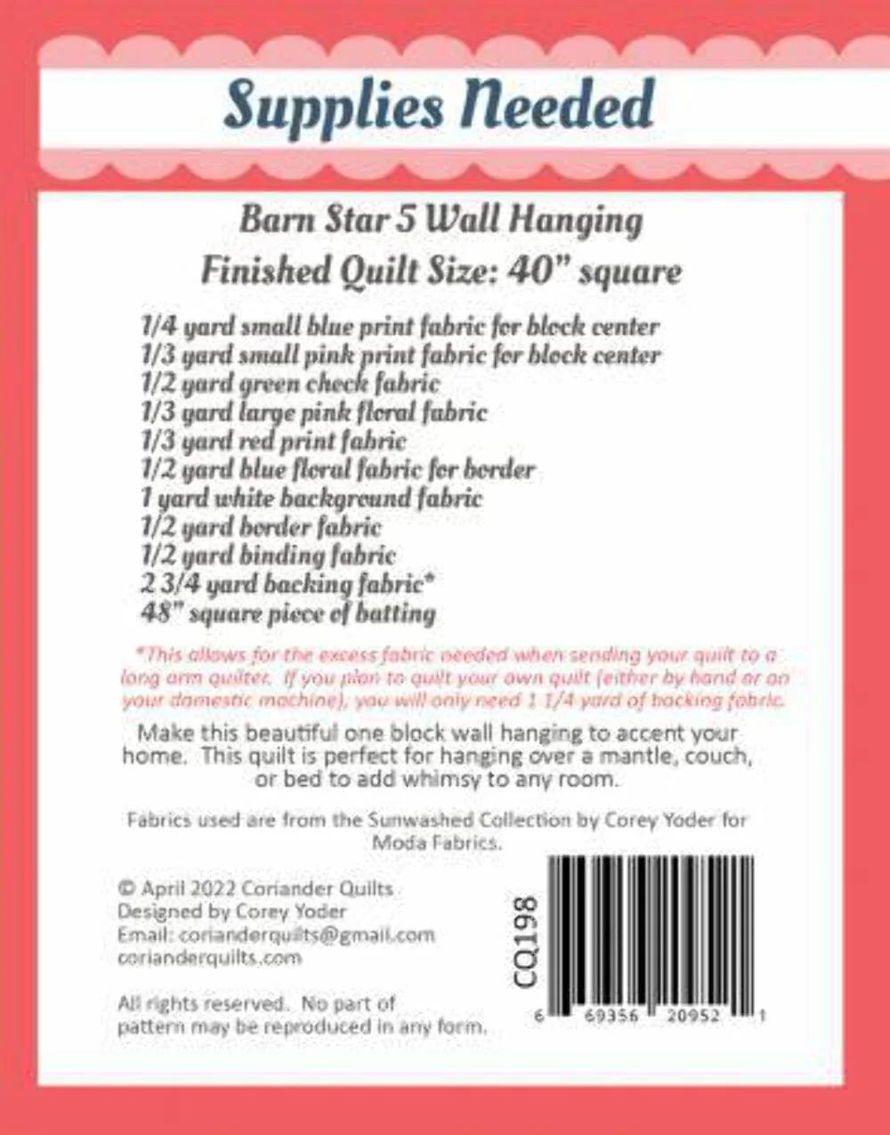 الگوی ستاره انبار شماره 5 Coriander Quilts، بدون جنس