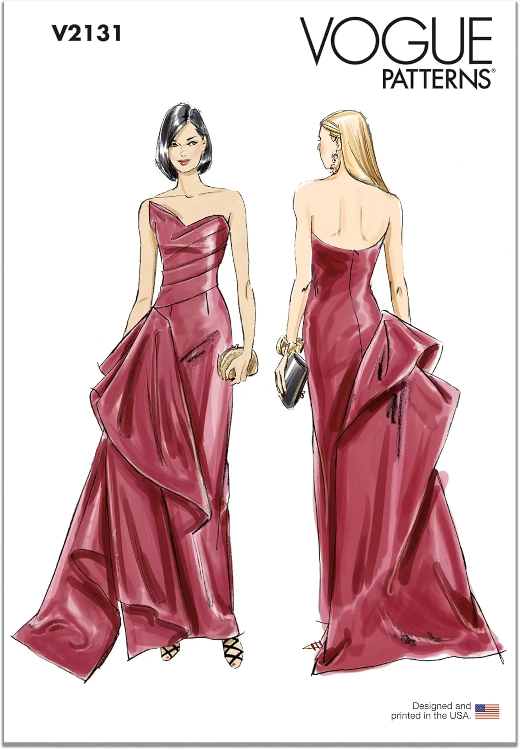 الگوی خیاطی لباس مجلسی بدون بند زنانه Vogue V2131U5، کد طراحی V2131، سایزهای 16-18-20-22-24 الگوی خیاطی لباس مجلسی بدون بند زنانه Vogue V2131U5، کد طراحی V2131، سایزهای 16-18-20-22-24