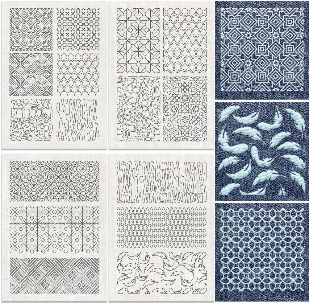 دودلریم 16 عدد تثبیت کننده طرح گلدوزی با طرح هندسی، 21 × 29.7 سانتی متر برچسب گلدوزی محلول در آب پر، 4 ورق کاغذ گلدوزی DIY برای خیاطی دستی دودلریم 16 عدد تثبیت کننده طرح گلدوزی با طرح هندسی، 21 × 29.7 سانتی متر برچسب گلدوزی محلول در آب پر، 4 ورق کاغذ گلدوزی DIY برای خیاطی دستی