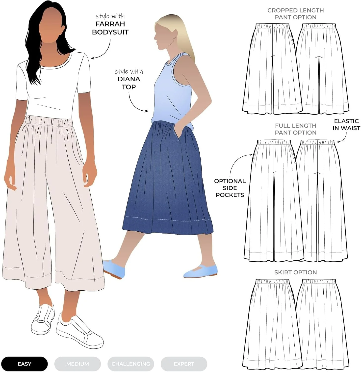 الگوی خیاطی Style Arc - دامن و شلوار بافته شده رومی (سایزهای 10-22) الگوی خیاطی Style Arc - دامن و شلوار بافته شده رومی (سایزهای 10-22)