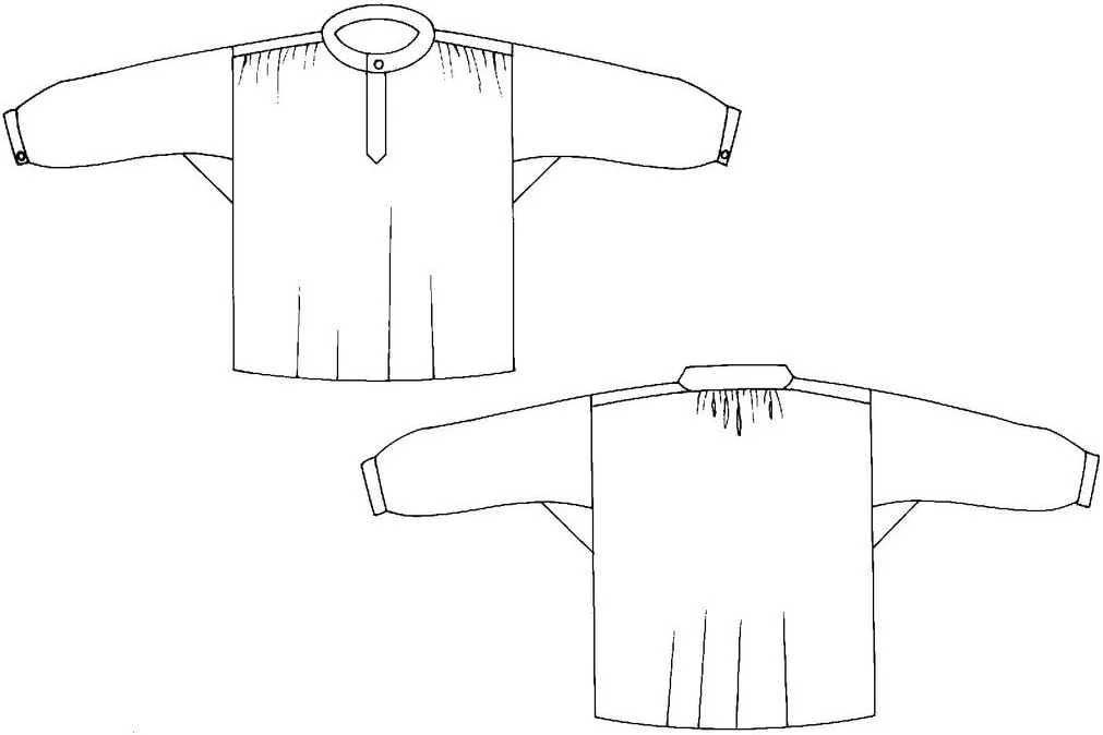 الگوی خیاطی بلوز پنیرساز فرانسوی Folkwear مدل 102، پیراهن قرون وسطایی رنسانس فرانسه (فقط الگو) folkwear102