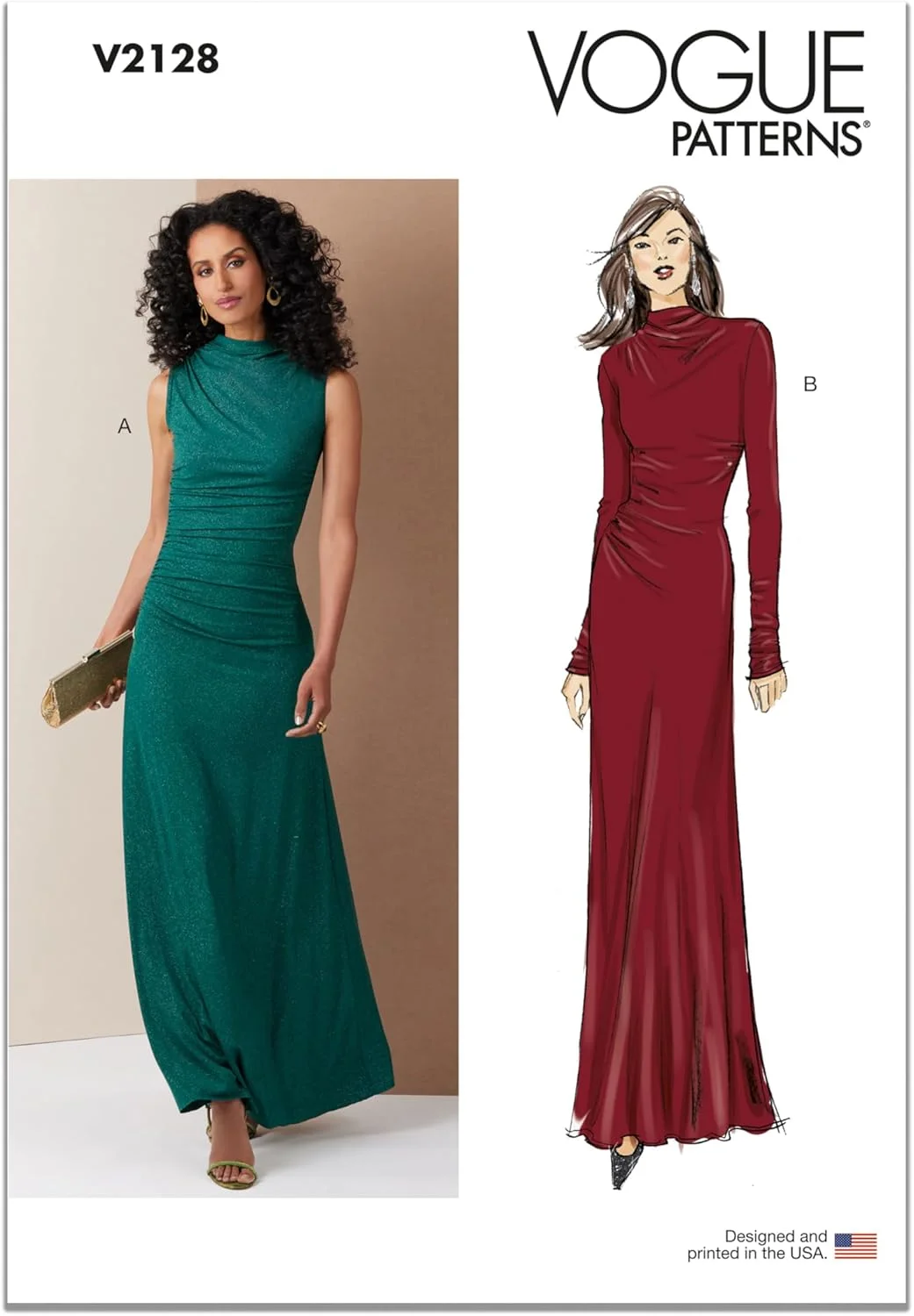 الگوی خیاطی لباس بافتنی بلند زنانه Vogue V2128Y5، کد طراحی V2128، سایزهای 18-20-22-24-26 الگوی خیاطی لباس بافتنی بلند زنانه Vogue V2128Y5، کد طراحی V2128، سایزهای 18-20-22-24-26