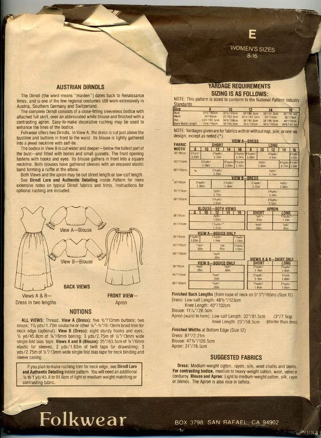 الگوی خیاطی لباس دیرندل اتریشی فولک ور شماره 123 (فقط الگو) شامل بلوز رنسانس، پیش بند، دامن و بالاتنه folkwear123 الگوی خیاطی لباس دیرندل اتریشی فولک ور شماره 123 (فقط الگو) شامل بلوز رنسانس، پیش بند، دامن و بالاتنه folkwear123