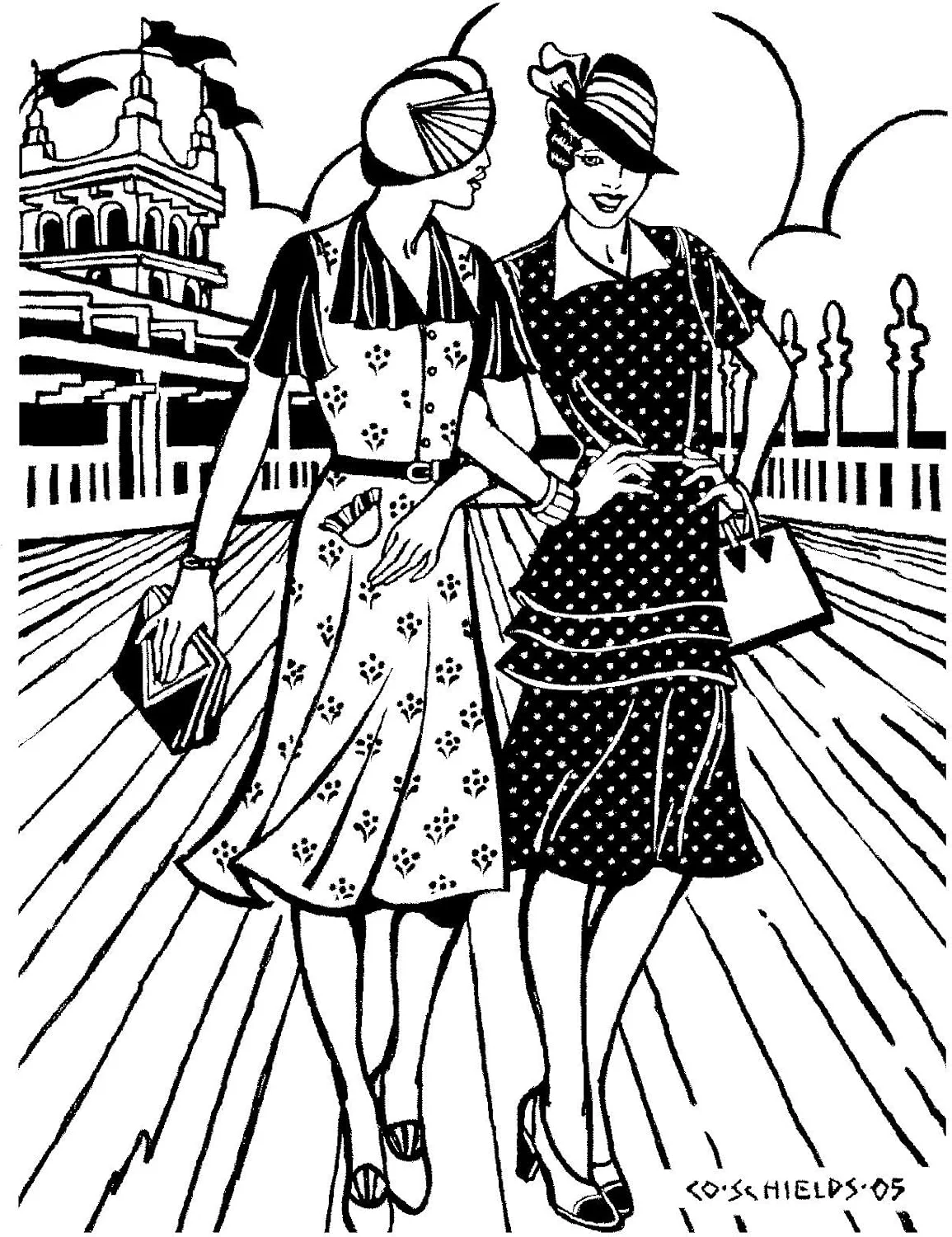 الگوی خیاطی لباس روزانه دهه 1930 Folkwear شماره 249، لباس زنانه دوران رکود بزرگ (فقط الگو) folkwear249