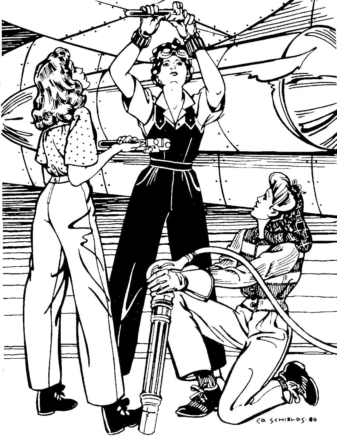 الگوی خیاطی Folkwear Rosie The Riveter #240 شامل پیراهن کمپ، شلوار، شلوار پیش‌بندی، اورآل، دهه 1940، جنگ جهانی دوم و الگوی بافتنی ژاکت و کلاه توری (فقط الگو) folkwear240