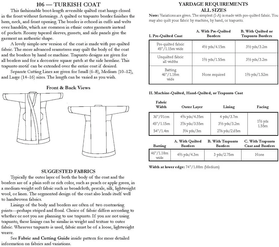 الگوی خیاطی کت ترکی فولک ور شماره 106، ترکیه، آسیا، طرح سنتی (فقط الگو) folkwear106 الگوی خیاطی کت ترکی فولک ور شماره 106، ترکیه، آسیا، طرح سنتی (فقط الگو) folkwear106