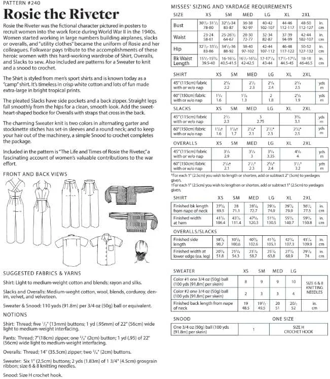 الگوی خیاطی Folkwear Rosie The Riveter #240 شامل پیراهن کمپ، شلوار، شلوار پیشبندی، اورآل، دهه 1940، جنگ جهانی دوم و الگوی بافتنی ژاکت و کلاه توری (فقط الگو) folkwear240 الگوی خیاطی Folkwear Rosie The Riveter #240 شامل پیراهن کمپ، شلوار، شلوار پیشبندی، اورآل، دهه 1940، جنگ جهانی دوم و الگوی بافتنی ژاکت و کلاه توری (فقط الگو) folkwear240