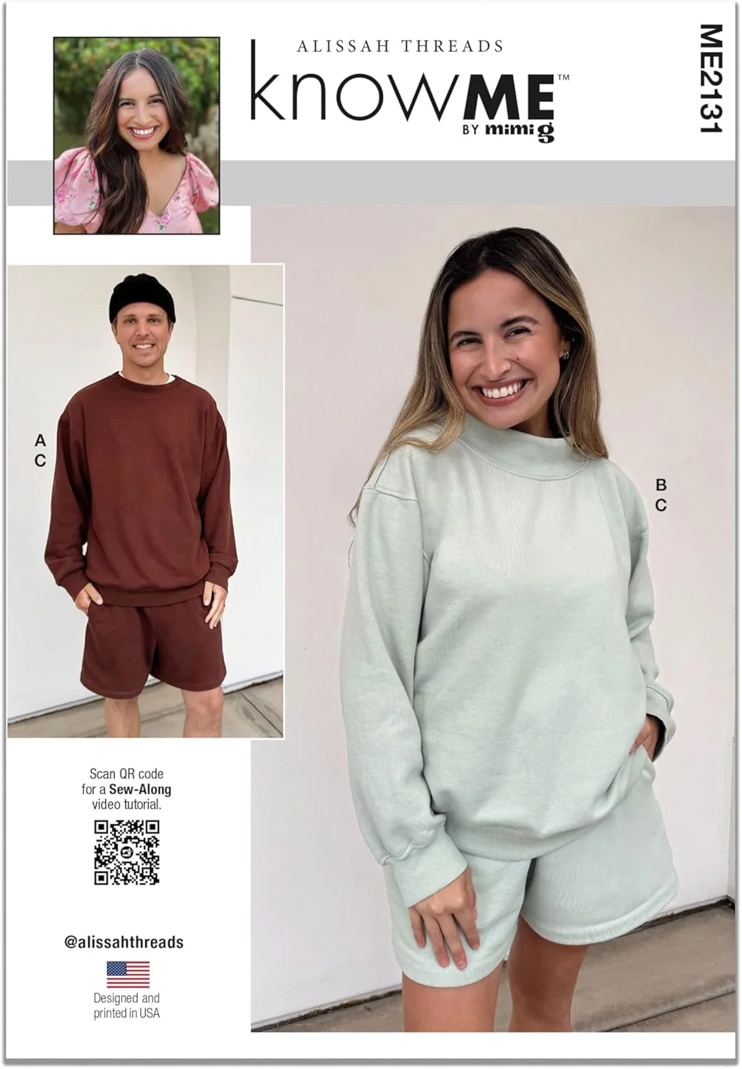 الگوی خیاطی Know Me ME2131A، سویشرت و شورت بافتنی یونیسکس از Alissah Threads، سایز A (XS-S-M-L-XL-XXL) الگوی خیاطی Know Me ME2131A، سویشرت و شورت بافتنی یونیسکس از Alissah Threads، سایز A (XS-S-M-L-XL-XXL)