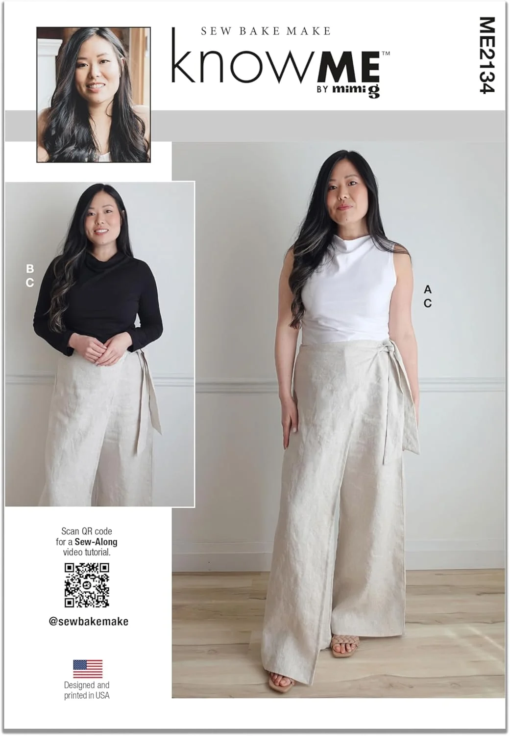 الگوی خیاطی شلوار و تاپ یقه اسکی دراپه زنانه Know Me ME2134K5 توسط Sew Bake Make، کد طراحی ME2134، سایزهای 8-10-12-14-16 الگوی خیاطی شلوار و تاپ یقه اسکی دراپه زنانه Know Me ME2134K5 توسط Sew Bake Make، کد طراحی ME2134، سایزهای 8-10-12-14-16