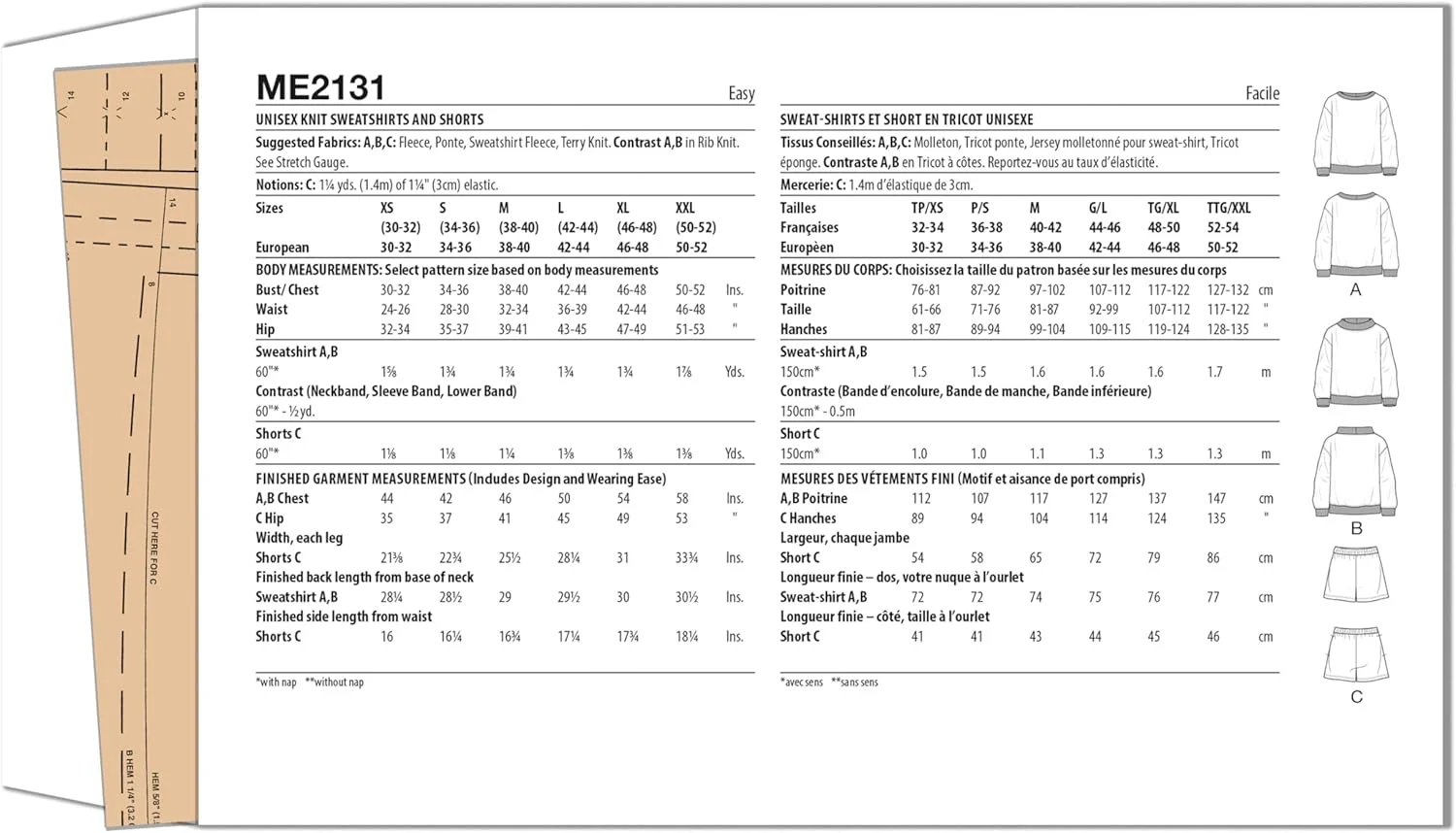 الگوی خیاطی Know Me ME2131A، سویشرت و شورت بافتنی یونیسکس از Alissah Threads، سایز A (XS-S-M-L-XL-XXL) الگوی خیاطی Know Me ME2131A، سویشرت و شورت بافتنی یونیسکس از Alissah Threads، سایز A (XS-S-M-L-XL-XXL)