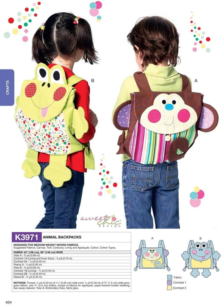 الگوهای خیاطی KWIK-SEW مدل K3971، کوله پشتی، سایز One Size Only، بسته 1 عددی، سفید