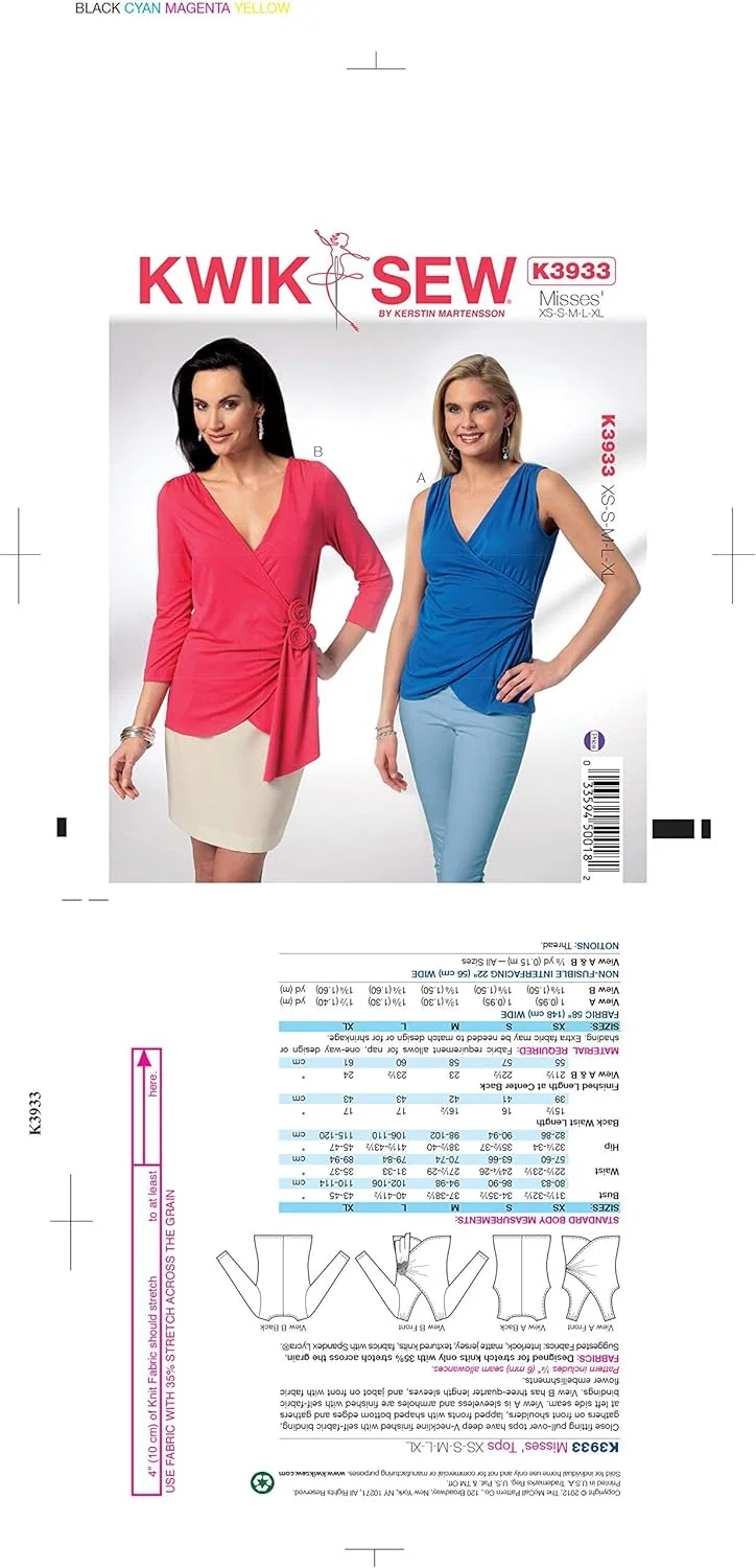 الگوهای خیاطی KWIK - SEW K3933 سایز خیلی کوچک - کوچک - متوسط - بزرگ - خیلی بزرگ، تاپ زنانه، بسته 1 عددی، سفید الگوهای خیاطی KWIK - SEW K3933 سایز خیلی کوچک - کوچک - متوسط - بزرگ - خیلی بزرگ، تاپ زنانه، بسته 1 عددی، سفید