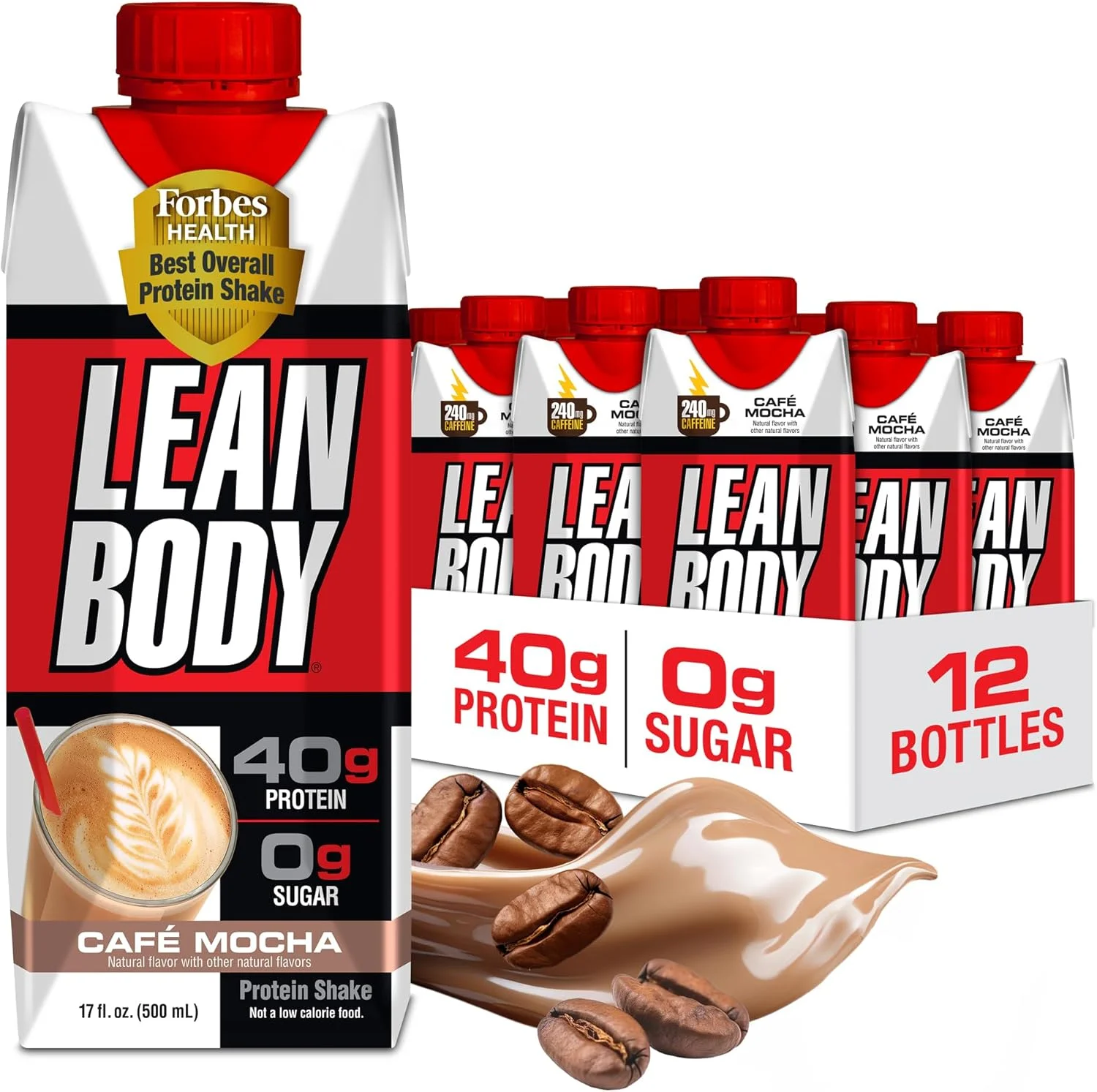 لابرادا Lean Body Rtd شیک پروتئینی موکا کافه 17 Fl Oz (500 Ml) - بسته 12 عددی