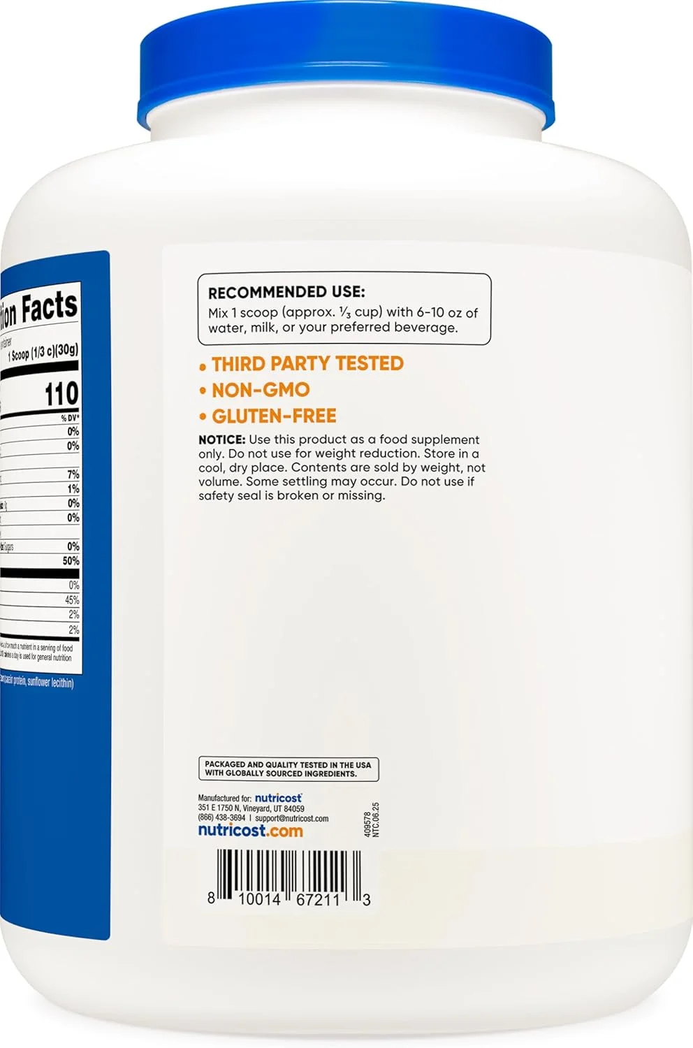 پودر پروتئین کازئین ناتریکوست - کازئین میسلار، بدون گلوتن، غیر GMO (2.26 کیلوگرم، بدون طعم) پودر پروتئین کازئین ناتریکوست - کازئین میسلار، بدون گلوتن، غیر GMO (2.26 کیلوگرم، بدون طعم)