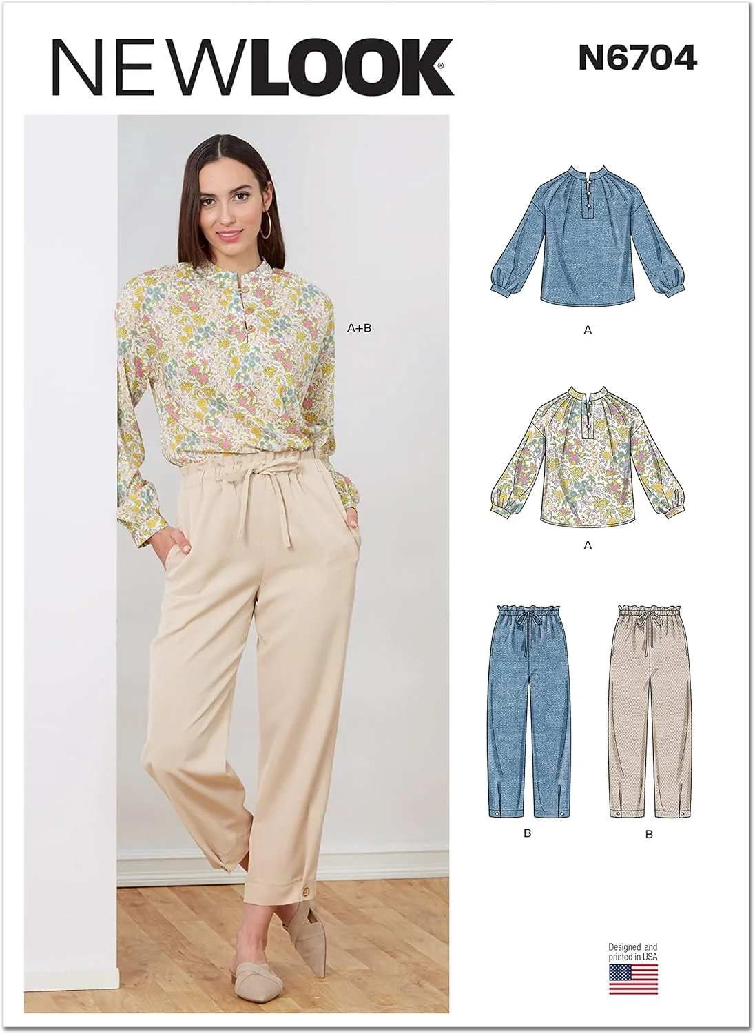 الگوی خیاطی تاپ و شلوار زنانه نیو لوک، کد N6704. سایزها 8-10-12-14-16-18-20 الگوی خیاطی تاپ و شلوار زنانه نیو لوک، کد N6704. سایزها 8-10-12-14-16-18-20