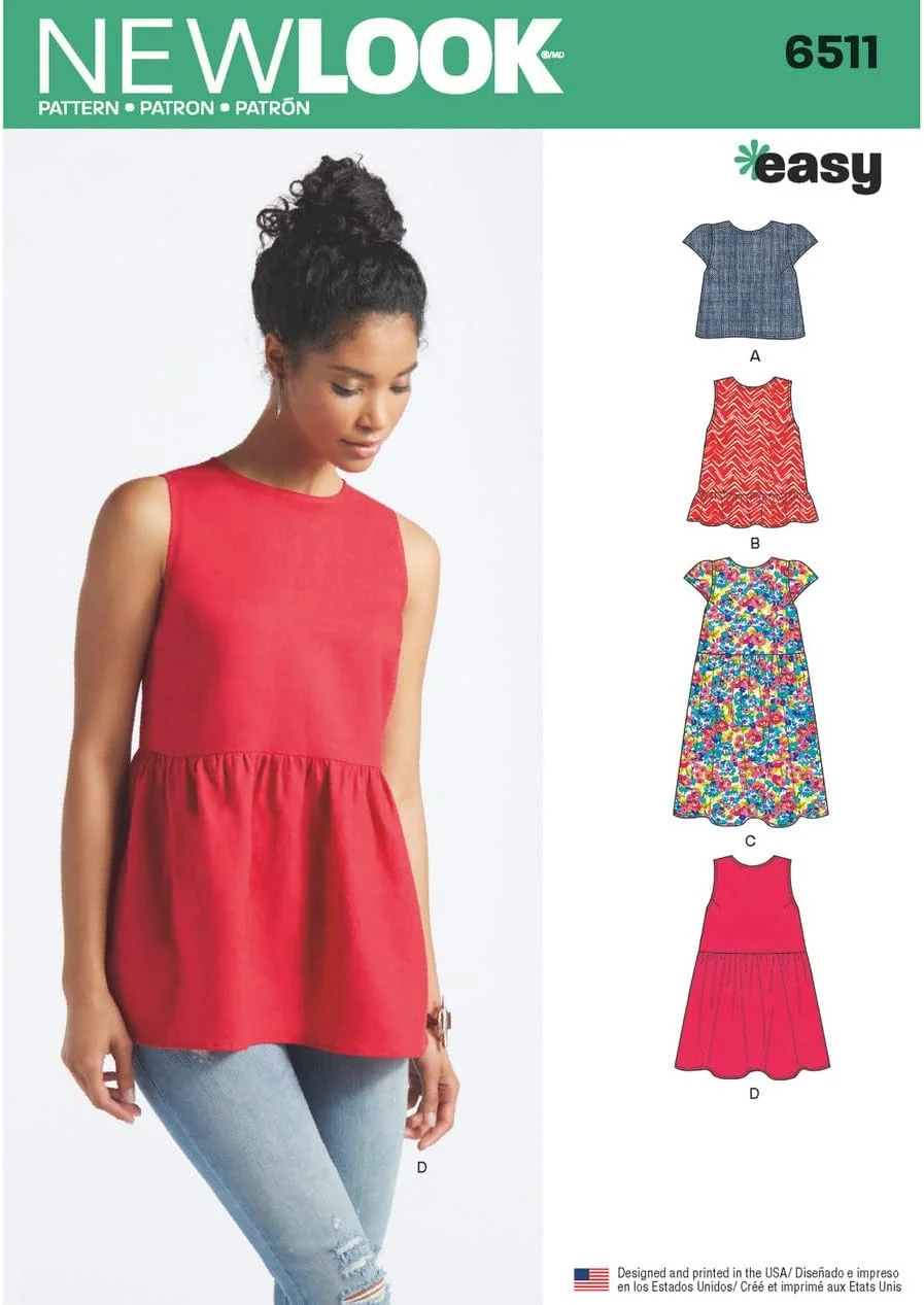 الگوی خیاطی آسان تاپ های تابستانی زنانه نیو لوک 6511 الگوی خیاطی آسان تاپ های تابستانی زنانه نیو لوک 6511