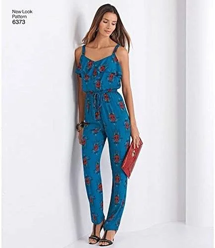 الگوی خیاطی نیو لوک 6373: جامپسوت یا رامپر و پیراهن زنانه، چند رنگ، سایز A (8-10-12-14-16-18-20)